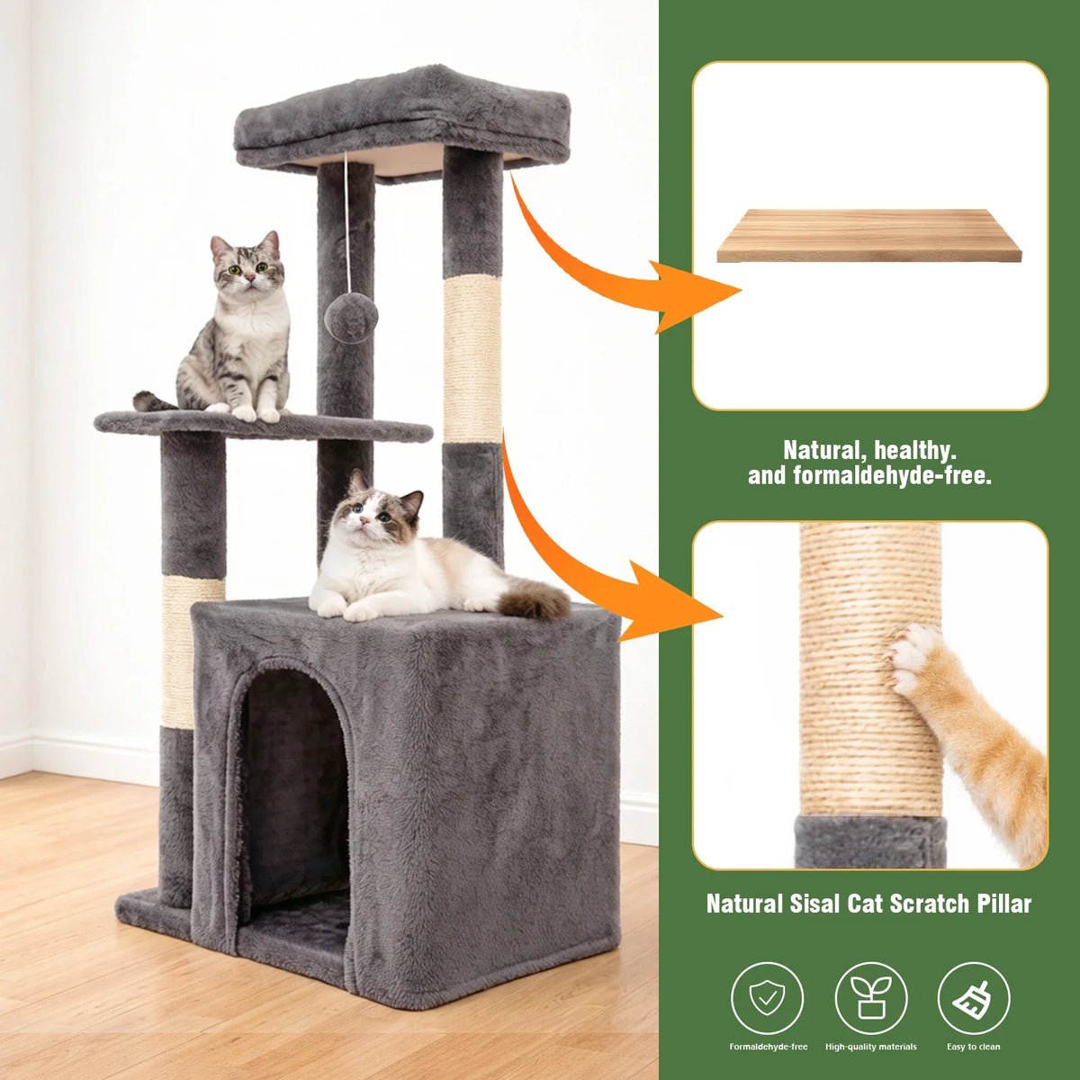 Arbre à Chat Petit Duplex Design Minimaliste