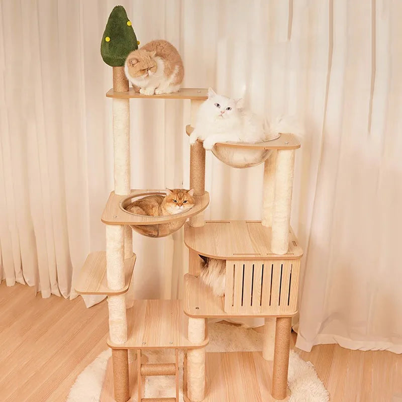 Arbre à Chat Design Félissime Bois & Sisal Luxe