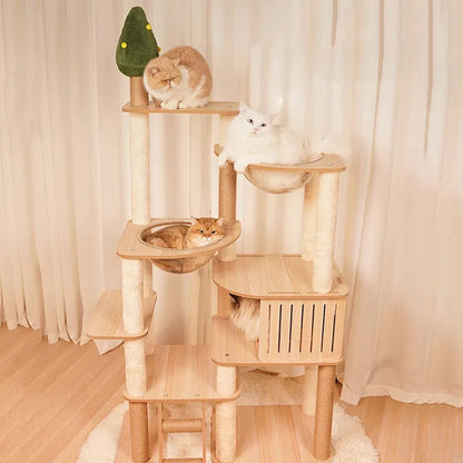 Arbre à Chat Design Félissime Bois & Sisal Luxe