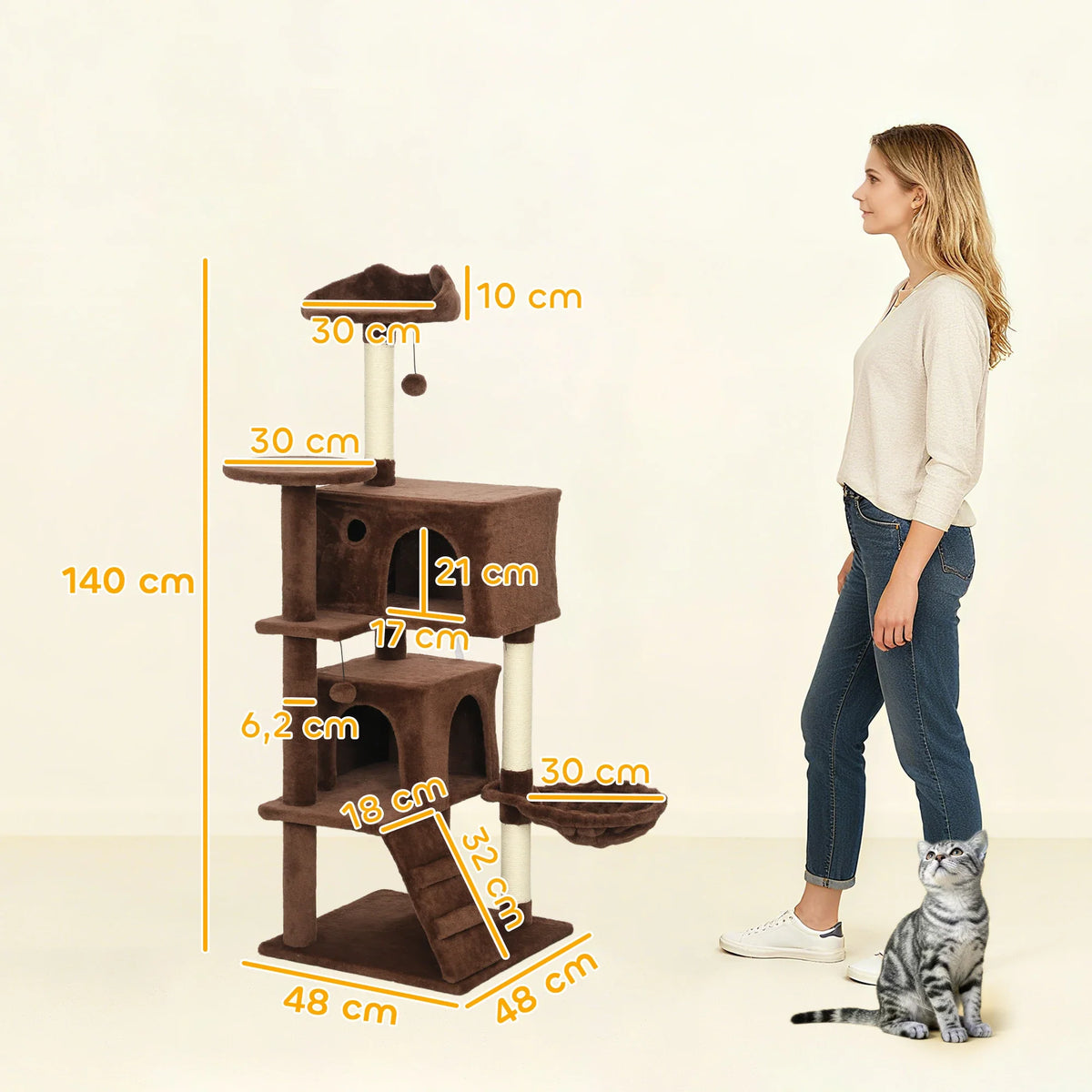 Arbre à Chat Les Petites Oreilles 140cm - Jeu & Repos