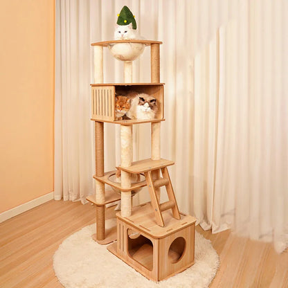 Arbre à Chat Design Félissime Bois & Sisal Luxe