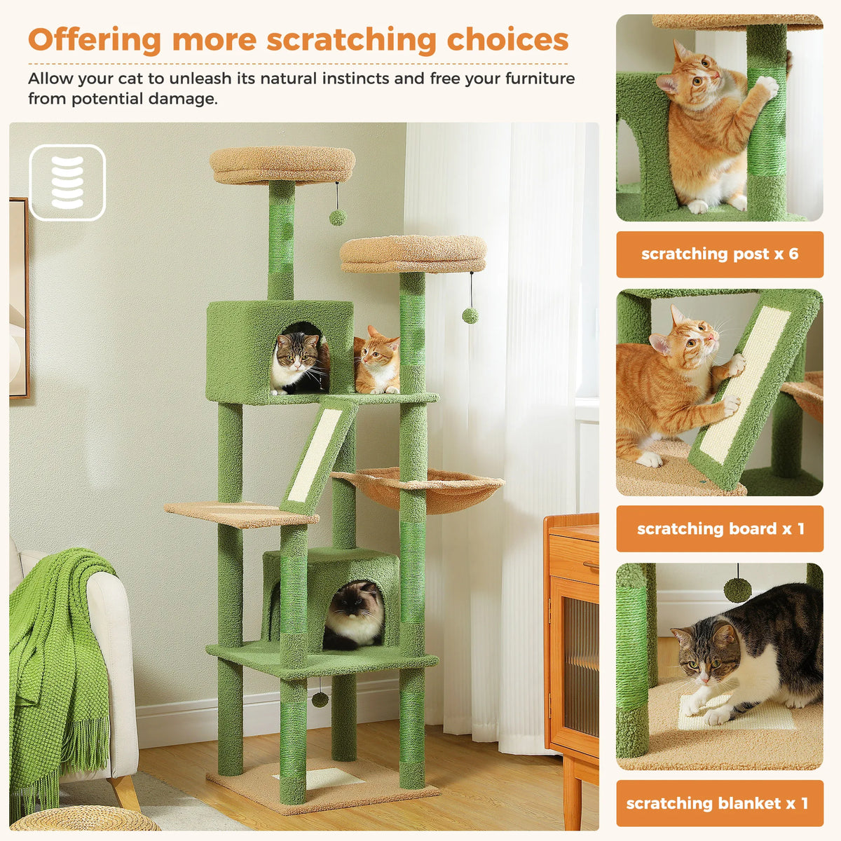 Arbre à Chat Jaune Chachou - Jeu & Détente Multi-niveaux