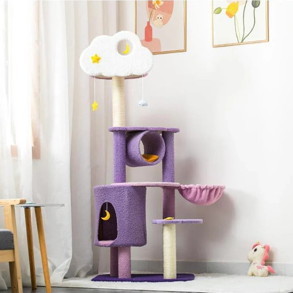 Arbre à Chat RêveCéleste : Paradis Onirique Violet & Blanc