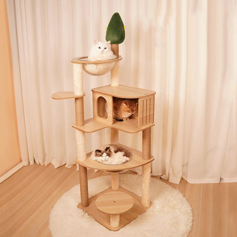 Arbre à Chat Design Félissime Bois & Sisal Luxe