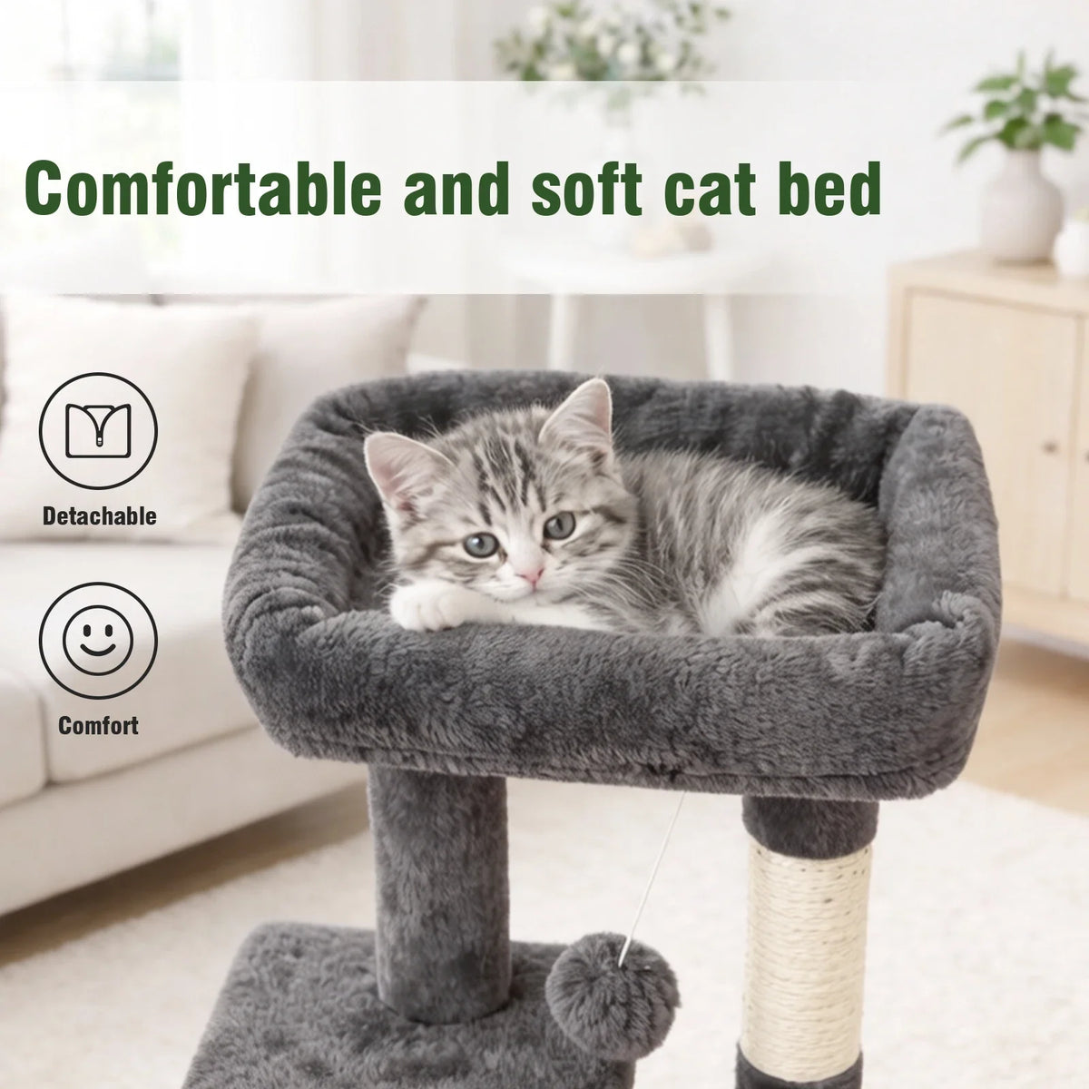 Arbre à Chat Petit Duplex Design Minimaliste