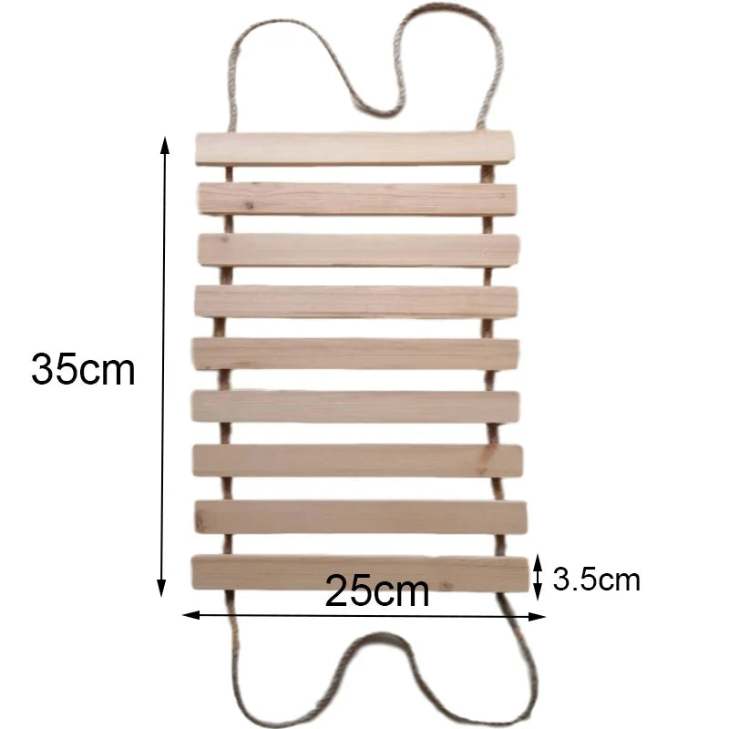 Pont Suspendu Mural Chat en Bois Naturel