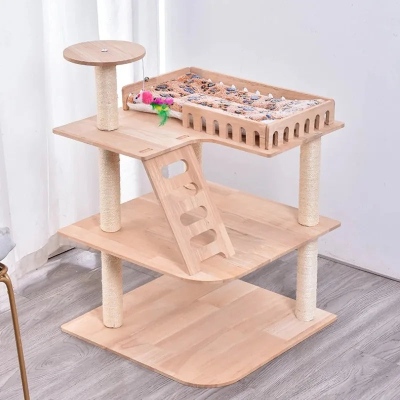Arbre à Chat WoodlandPaws Bois Naturel Design