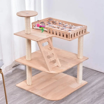 Arbre à Chat WoodlandPaws Bois Naturel Design