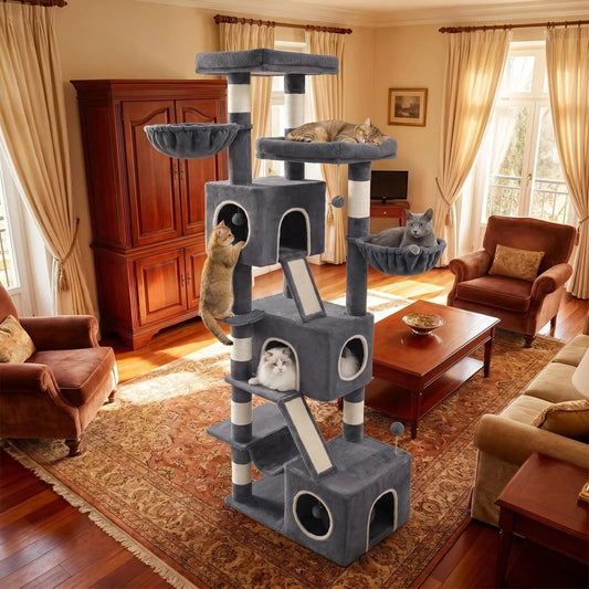 Arbre à Chat XXL Le Grand Castel Gris pour Grands Félins