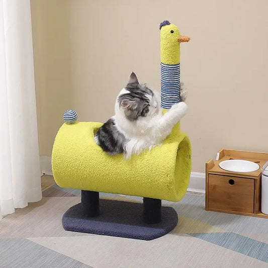 Arbre à Chat Poule Jaune Design