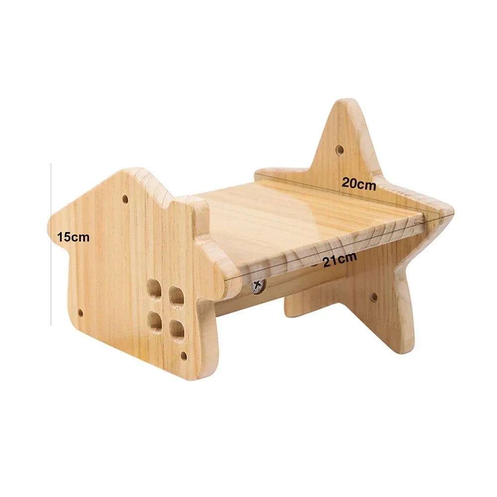 Pont Suspendu Chat CatVenture - Bois Naturel Mural