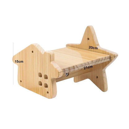 Pont Suspendu Chat CatVenture - Bois Naturel Mural
