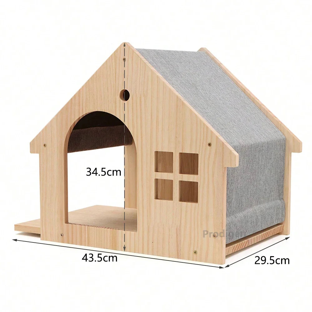 Maison Murale Chat Bois & Gris