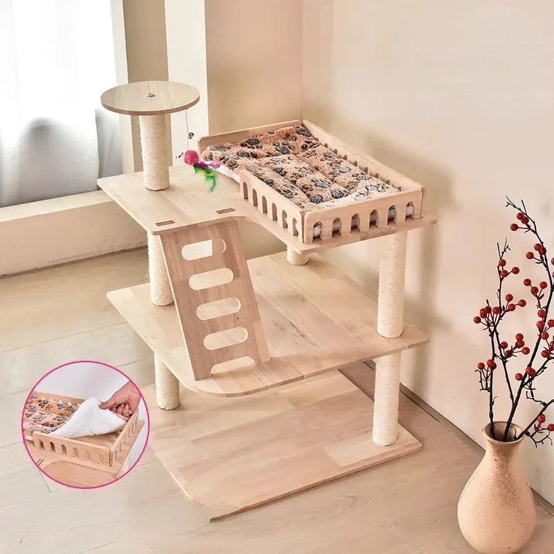Arbre à Chat WoodlandPaws Bois Naturel Design