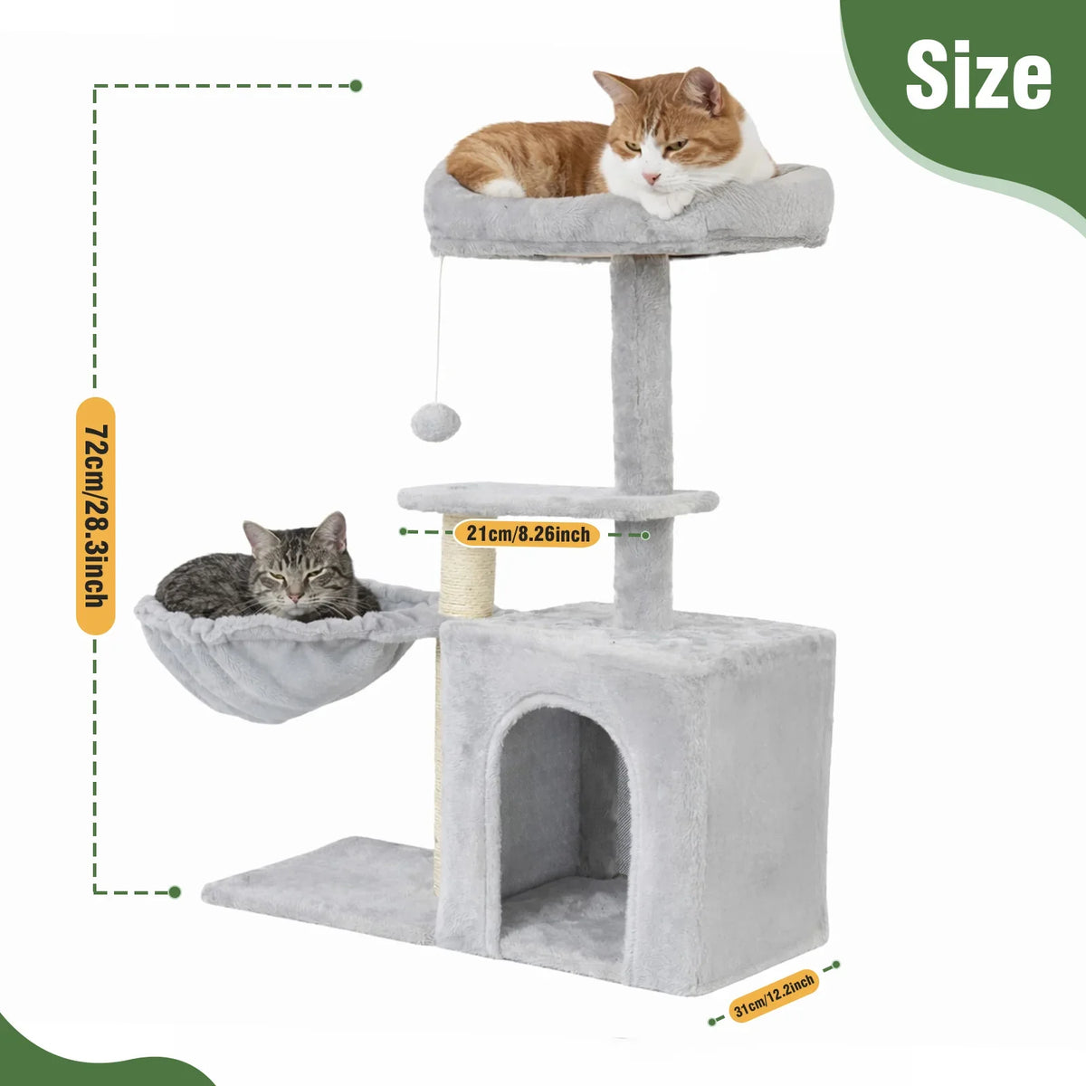Arbre à Chat Petit Duplex Design Minimaliste