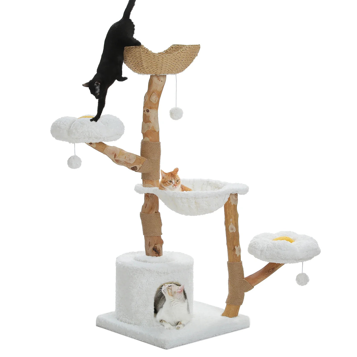 Arbre à Chat Design "Le Jardin Suspendu" 150cm Bois Massif