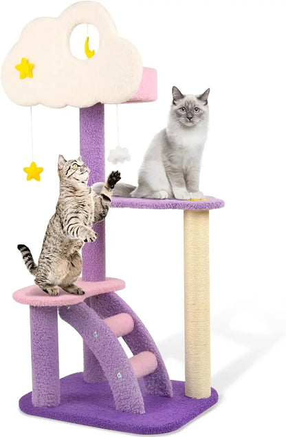 Arbre à Chat Nuage Minouland : Jeu et Douceur Pastel