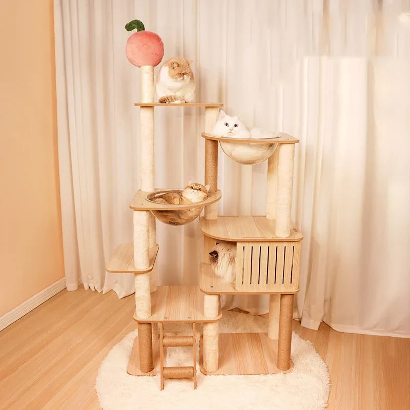 Arbre à Chat Design Félissime Bois & Sisal Luxe