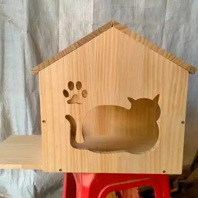 Arbre à Chat Extérieur DIY en Bois Naturel