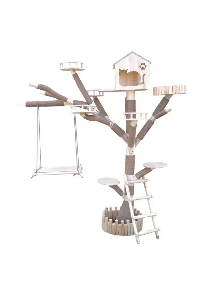 Arbre à Chat Extérieur DIY en Bois Naturel