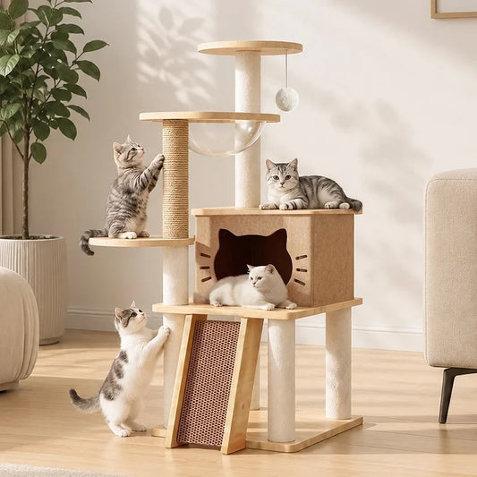 Le Grand Hamac : Arbre à Chat Multi-Niveaux avec Hamac Confort