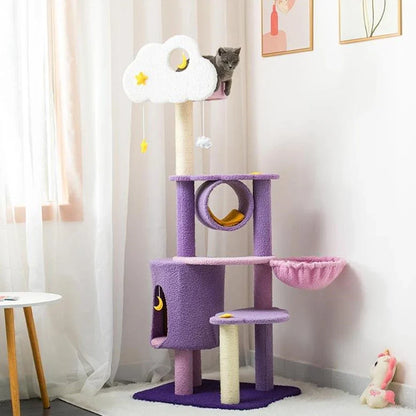 Arbre à Chat RêveCéleste : Paradis Onirique Violet & Blanc