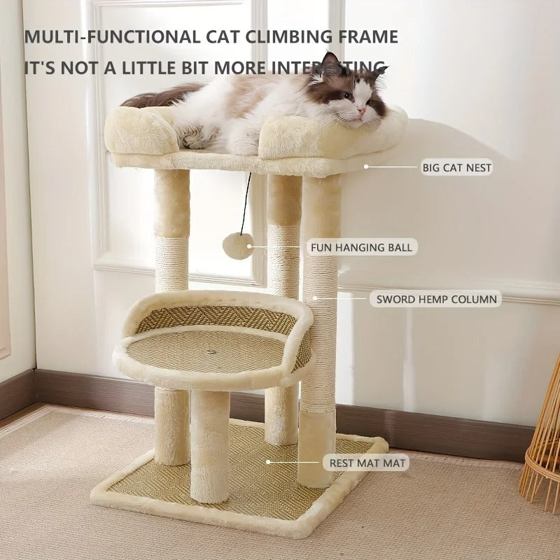Arbre à Chat ChicCat Bois & Sisal Blanc