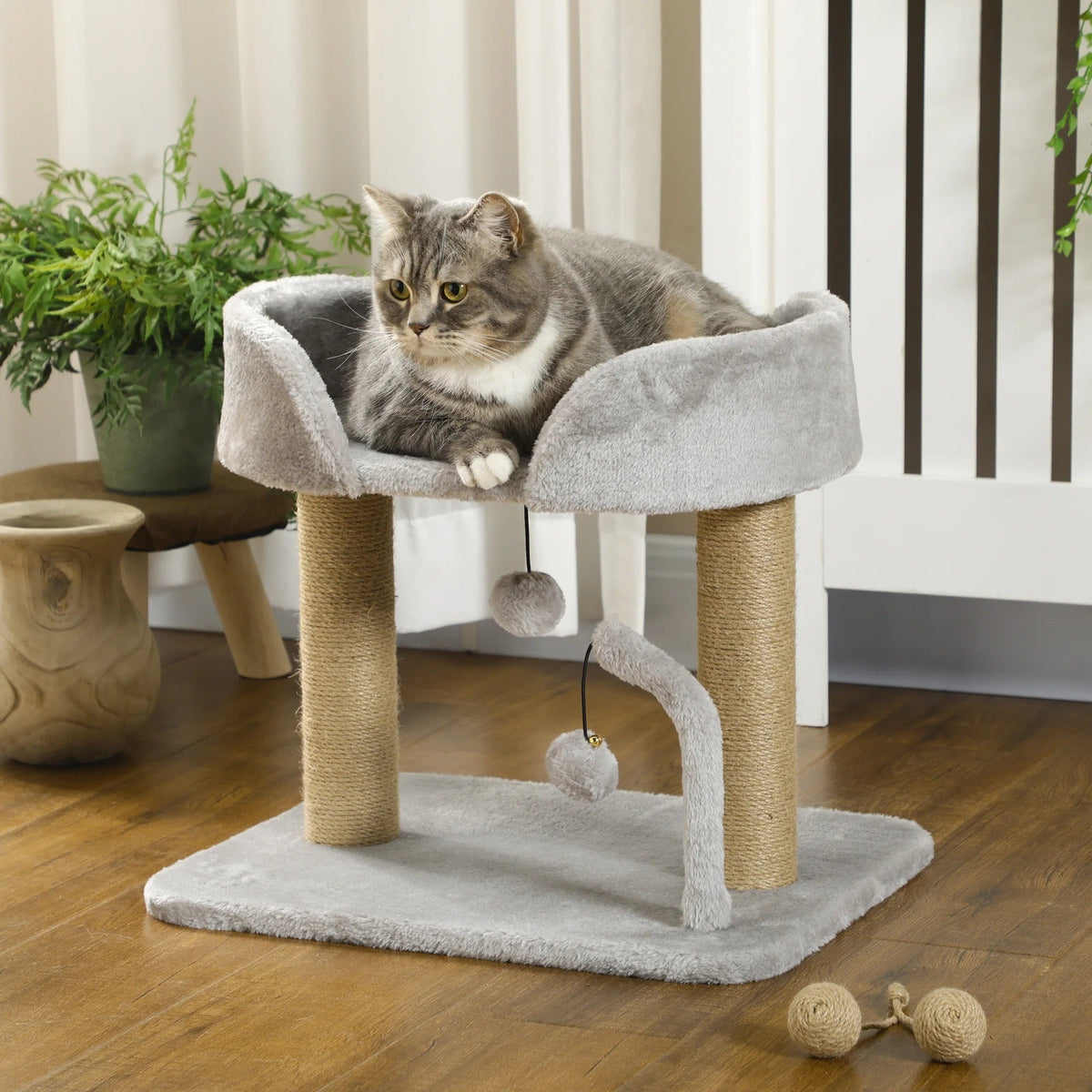 Arbre à Chat Design Compact Gris