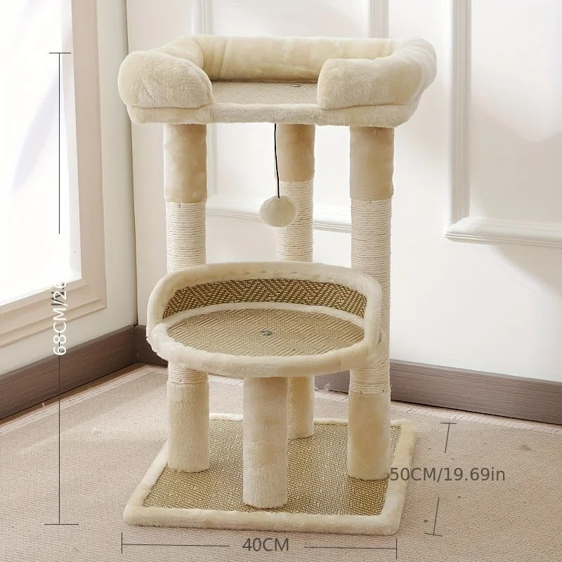 Arbre à Chat ChicCat Bois & Sisal Blanc